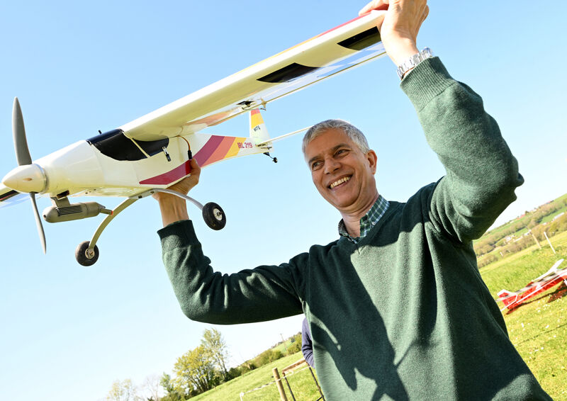  Cork Model Aero Club member Dave Duff holding his Wot 4 Mark II radio controlled model aeroplane. Picture: Larry Cummins