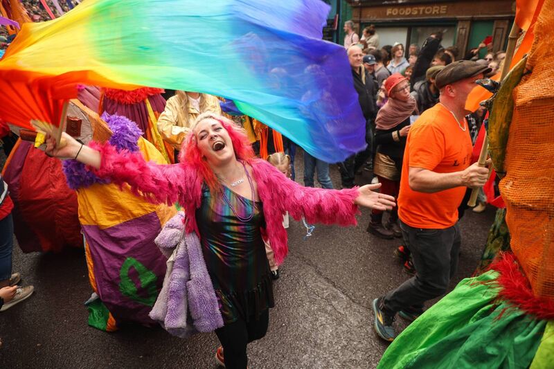 The beloved annual Jazz Parade brings colour, music and spectacle to Ballydehob. Picture: Joe Chapman.