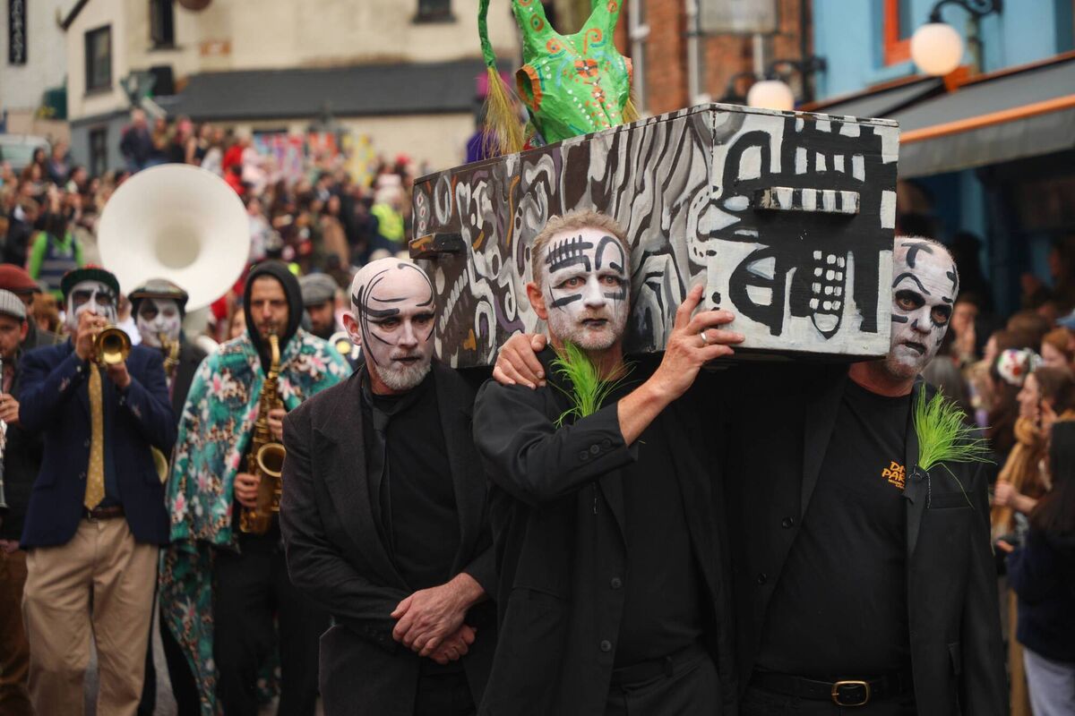 The beloved annual Jazz Parade brings colour, music and spectacle to Ballydehob. Picture: Joe Chapman. The beloved annual Jazz Parade brings colour, music and spectacle to Ballydehob. Picture: Joe Chapman.
