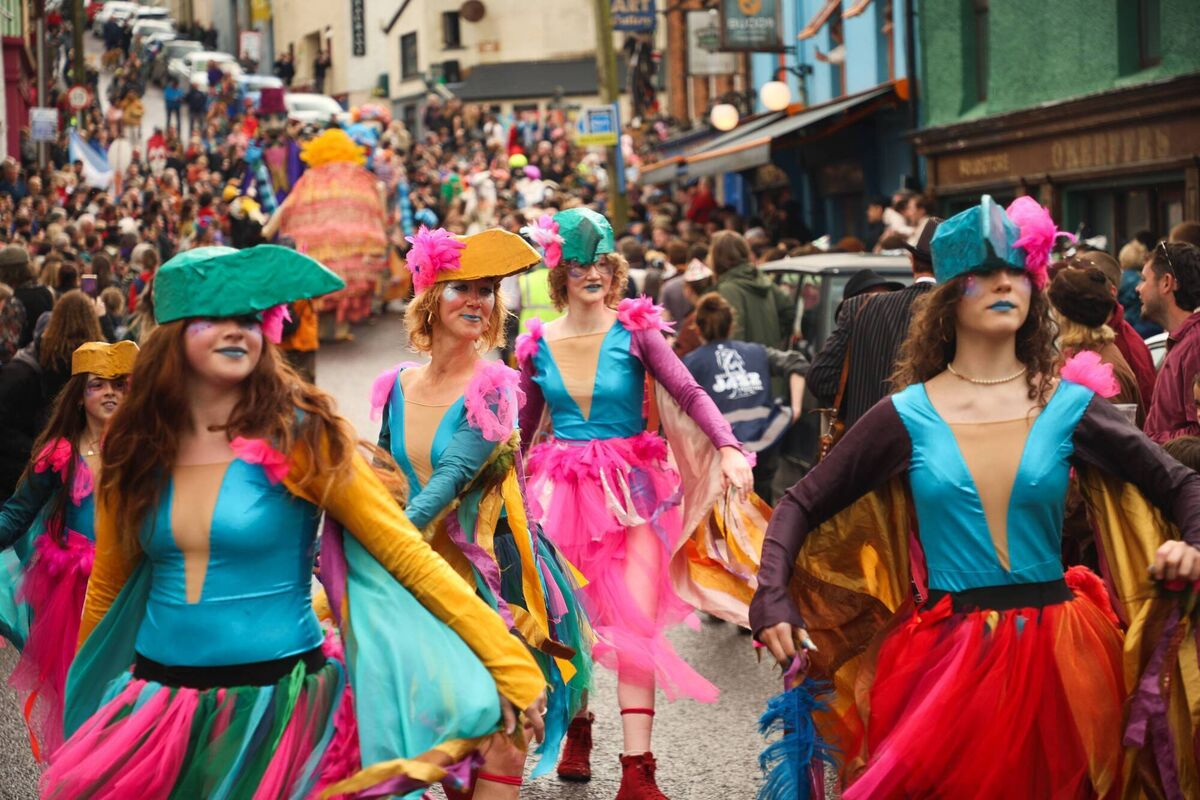 The beloved annual Jazz Parade brings colour, music and spectacle to Ballydehob. Picture: Joe Chapman. The beloved annual Jazz Parade brings colour, music and spectacle to Ballydehob. Picture: Joe Chapman.