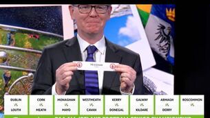 <p>GAA Ard Stiúrthóir Tom Ryan makes the draw for the newly formatted championship.</p>