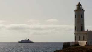 <p>The MV Hondius cruise ship anchored at in Praia, Cape Verde, today (Monday, May 4). Picture: Arilson Almeida/AP</p>