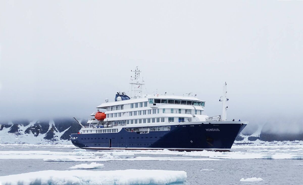 The MV Hondius is currently at anchor off Cape Verde while health officials try to contain the deadly outbreak of hantavirus which has already claimed three lives on the cruise ship. Picture: Oceanwide Expeditions