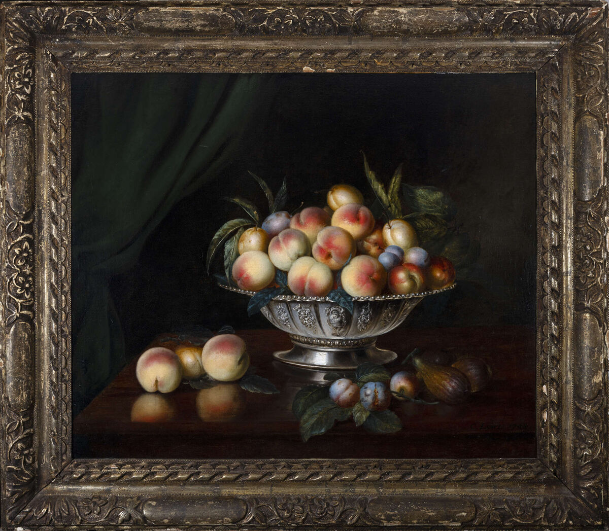 'A Still life of Peaches, Plums and Figs' by Charles Lewis (1753-1795) at James Adam.