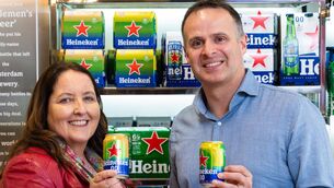 <p>Heineken Ireland marketing director Fiona Curtin and off trade director Brian Malone with the new flavoured beers. Picture: Shane O'Neill, Coalesce. </p>