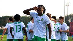 <p>IRELAND'S CALL-UP: Cork's Jaden Umeh has been called up to the Republic of Ireland senior squad for their friendly against Grenada. Pic: Nikola Krstic/Sportsfile.</p>