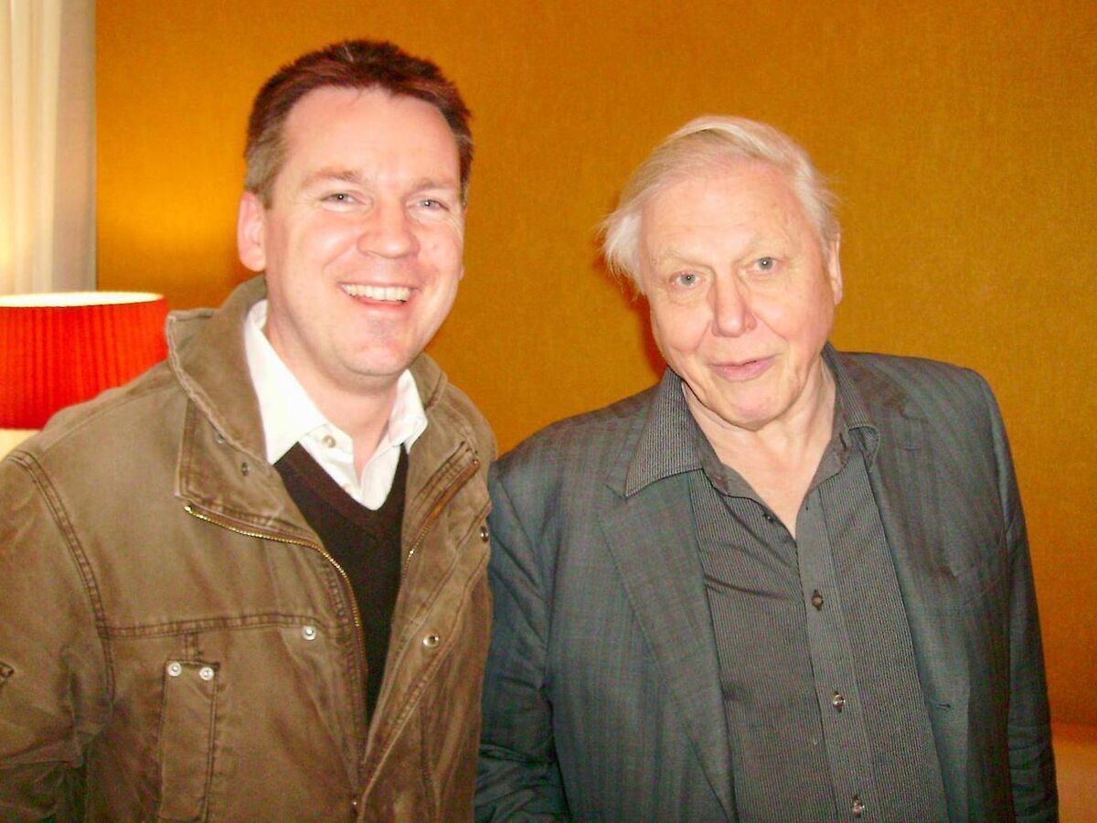 Derek Mooney and David Attenborough. (Picture courtesy of Derek Mooney) Derek Mooney and David Attenborough. (Picture courtesy of Derek Mooney)