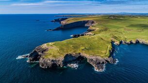 <p>Part of  the cliff walk near Kilkee, Co Clare, which locals believe is at risk of being destroyed by a waste water treatment plant proposed by Uisce Éireann.</p>