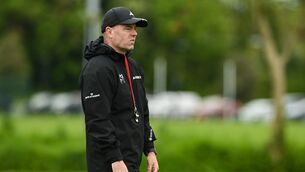 <p>Skills and assistant attack coach Mossy Lawler during Munster squad training at the University of Limerick. Pic: Matt Browne/Sportsfile</p>