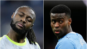 <p>Antoine Semenyo, left, and Marc Guehi were racially abused during and after Manchester City’s game at Everton. Pic: Peter Byrne/Martin Rickett/PA</p>