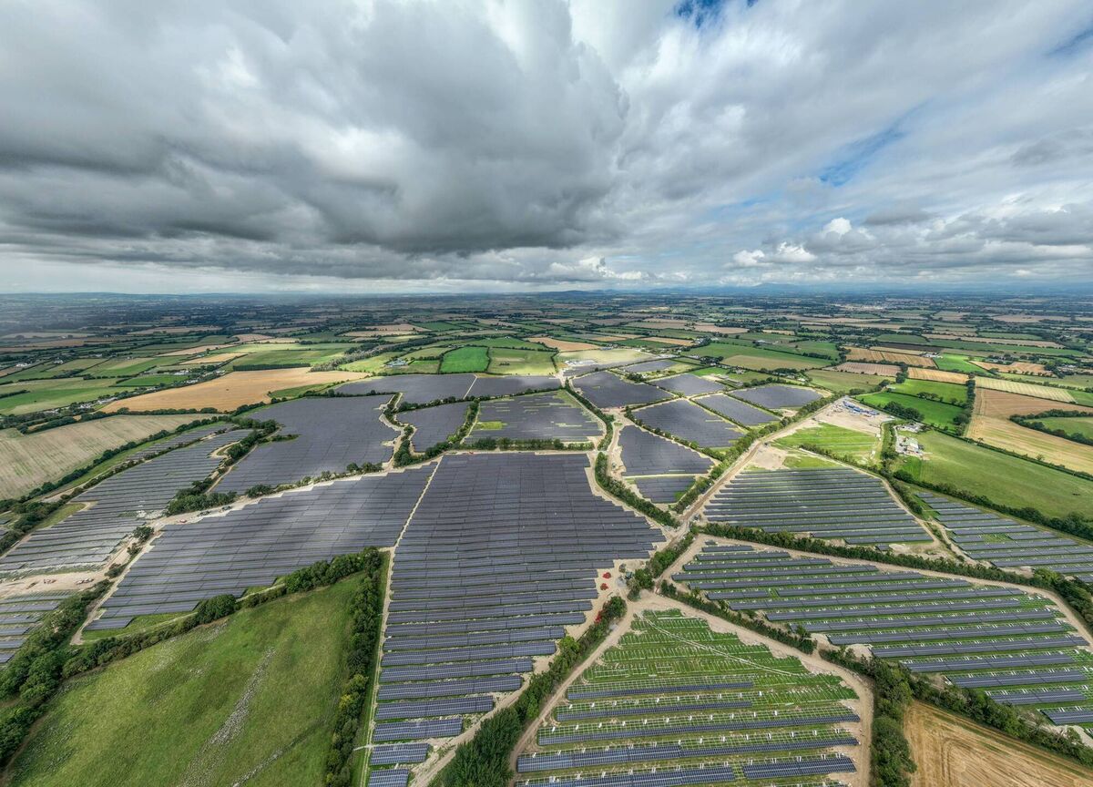 An aerial of the Perigus Energy solar farm view in Garreenleen, Co Carlow. The company has two solar projects under construction, one in Cork and one in Carlow. 