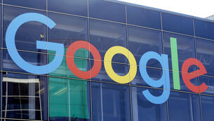 <p>FILE - A sign is displayed on a Google building at their campus in Mountain View, Calif., Sept. 24, 2019. (AP Photo/Jeff Chiu, File)</p>