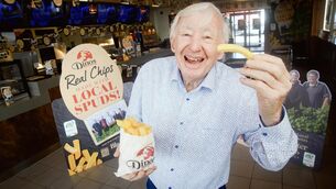<p>Dino's founder Denis (Dino) Cregan at Dino's Family Chip Shop in Blackpool. The group reported pre-tax profits of €482,803.</p>