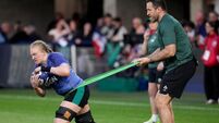 Aoife Wafer and Alan O’Connor during the warm up 25/4/2026