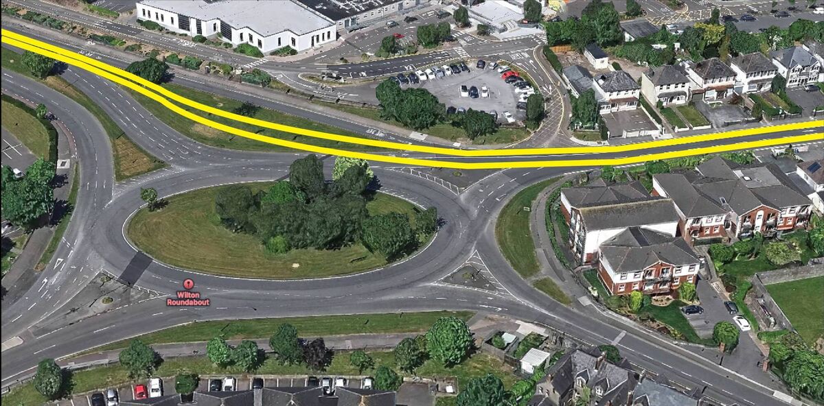 The new revised preferred Cork Luas route at the Wilton Roundabout. The new revised preferred Cork Luas route at the Wilton Roundabout.