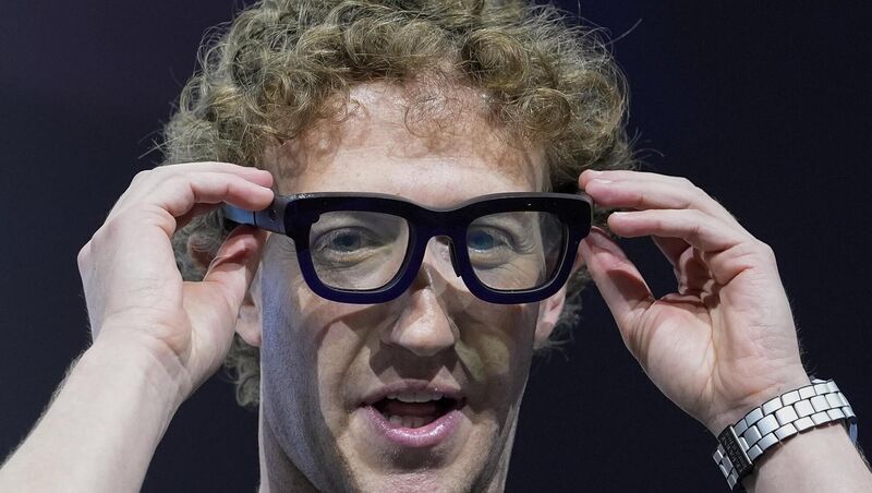 Facebook/Meta CEO Mark Zuckerberg with a pair of Orion AR glasses. A similar product was at the centre of a recent controversy in Cork when a woman was filmed without her consent and the video streamed online. File picture: Godofredo A Vásquez/AP