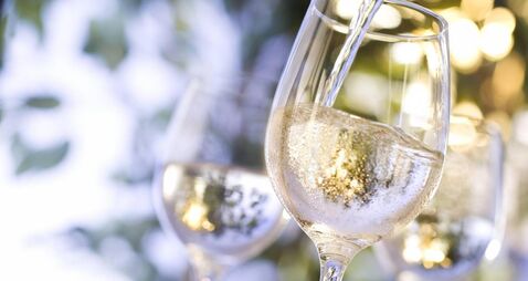 Wine being poured into glass
