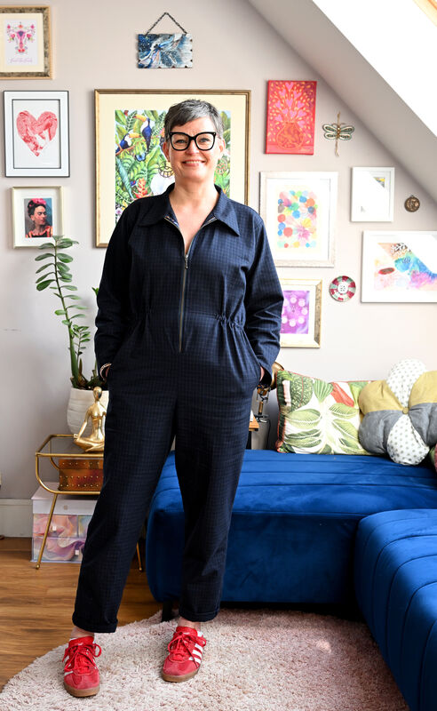 Joanna O'Dowd wearing one of her own jumpsuit designs. Picture: Larry Cummins Joanna O'Dowd wearing one of her own jumpsuit designs. Picture: Larry Cummins