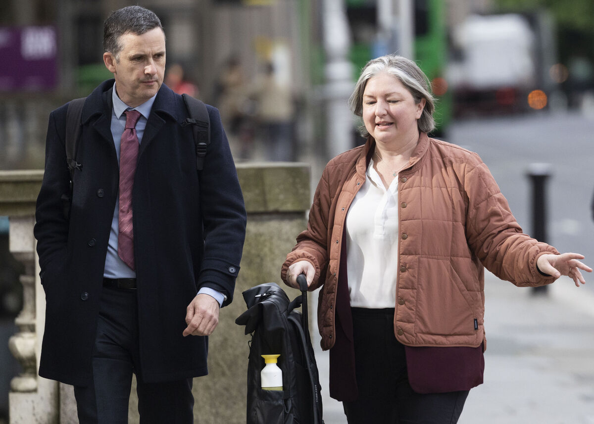 Google government affairs and public policy manager Ryan Meade and child safety public policy manager Chloe Setter arriving at Leinster House this morning for the Oireachtas children's committee. Picture: Sam Boal/Collins