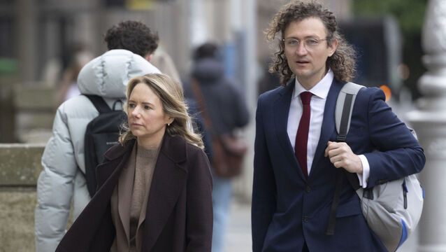 <p>TikTok's head of public policy and government relations Susan Moss, and minor safety public policy lead Richard Collard arriving at Leinster House this morning for the Oireachtas children's committee. Picture: Sam Boal/Collins</p>