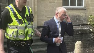 <p>James Holder (right) leaving Cirencester Magistrates' Court. Picture: Rod Minchin/PA Wire</p>
