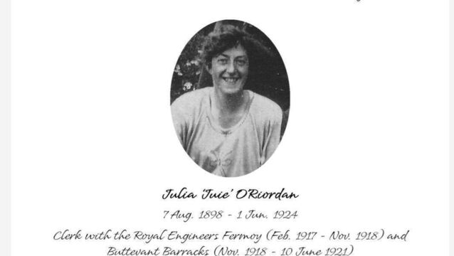 <p>Julia 'Juie' O'Riordan cycled out into the night on March 9, 1921, to give crucial intelligence to Liam Lynch, who was hiding high up in the Boggeragh mountains, above Nadd in Co Cork, with a large group of volunteers.</p>