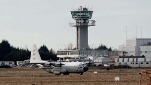 <p>Mr Ó Corráin is charged with the criminal damage of Hercules C130 Aircraft 'St Joseph' on April 11, belonging to the Missouri National Air Guard, Dept. of the Airforce, United States of America, contrary to Section 2(1) Criminal Damage Act, 1991. File photo: AP/John Cogill</p>