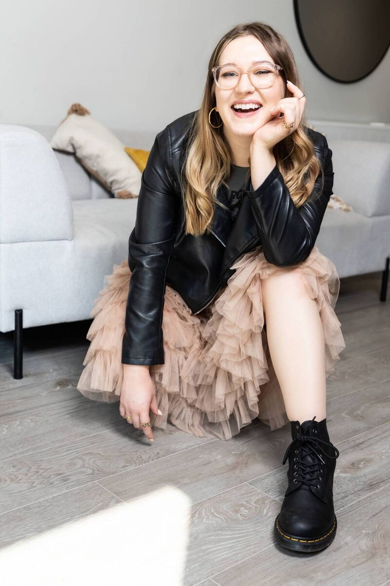 Nicole Glennon wearing the tulle skirt she bought second-hand on Vinted