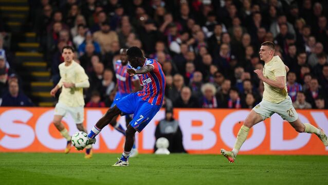 <p>Ismaila Sarr sealed Crystal Palace’s progress to the final. Pic: John Walton/PA</p>