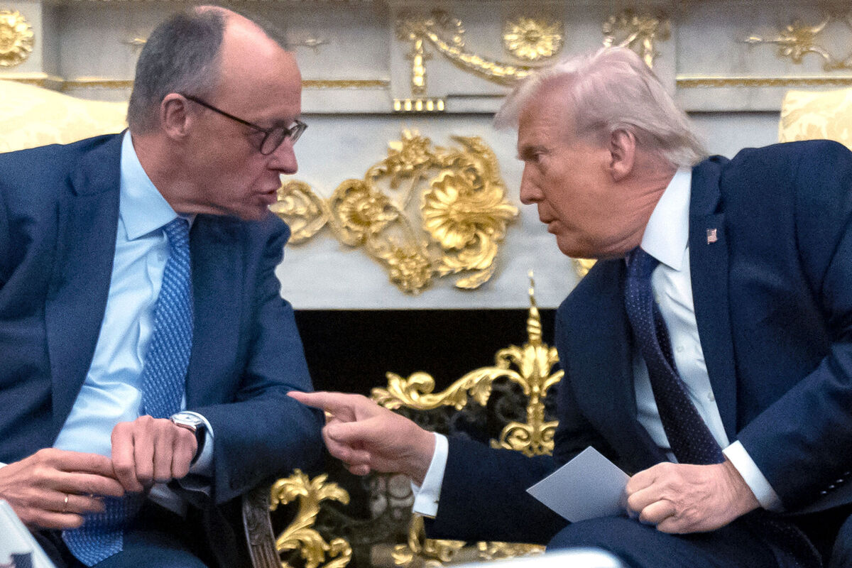 Germany's chancellor Friedrich Merz with US president Donald Trump in the Oval Office in March. Last year, Mr Merz made his pitch to be Europe's Trump whisperer by plámásing Trump but it was all destined to come to nothing. Picture: Mark Schiefelbein/AP