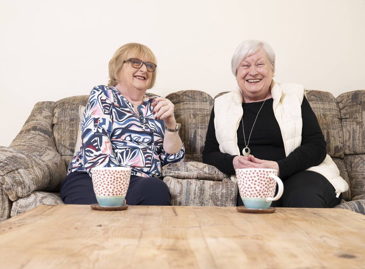 Nora Burke (left) and Martina O’Riordan (right) who travelled together for treatment at Kingsbridge Private Hospital and are encouraging others not to suffer in silence, sharing how their experience has helped them regain their independence and quality of life. Photo: Gerard McCarthy