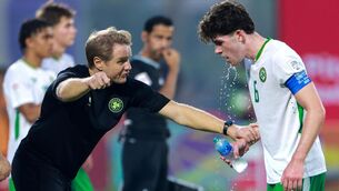 <p>GREEN SHOOTS: Then Republic of Ireland head coach Colin O'Brien issues instructions to Rory Finneran during the FIFA Under-17 World Cup Group J match against Panama. Pic: Nikola Krstic/Sportsfile</p>