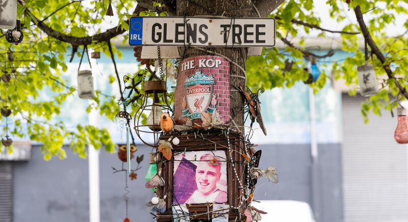 A tree dedicated to Glen at Rose's home in Ballybough, Dublin. Picture: Gareth Chaney A tree dedicated to Glen at Rose's home in Ballybough, Dublin. Picture: Gareth Chaney