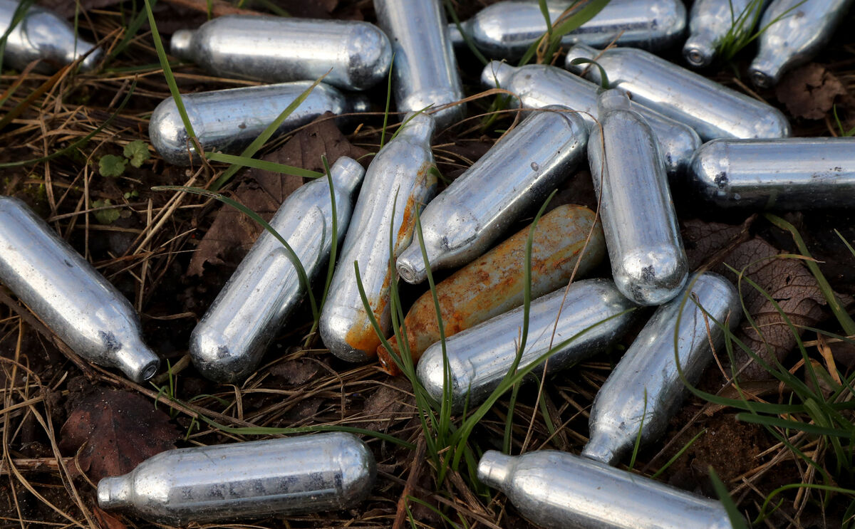 A file photo of nitrous oxide cannisters of the type found in a room at one centre. Stock picture: Gareth Fuller/PA