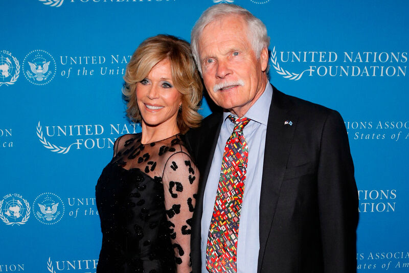 ane Fonda and CNN founder Ted Turner at the United Nations Foundation Global Leadership Dinner, in November 2013, in New York. Picture: Jason DeCrow/AP ane Fonda and CNN founder Ted Turner at the United Nations Foundation Global Leadership Dinner, in November 2013, in New York. Picture: Jason DeCrow/AP