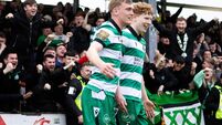 Adam Brennan celebrates his goal with Michael Noonan 8/5/2026