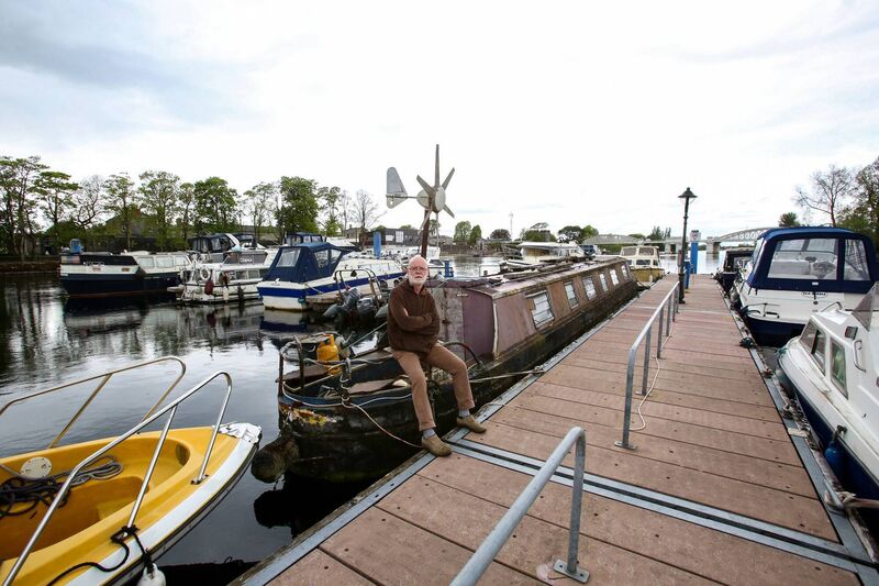 Finian Coghlan at Athlone Marina by his beloved narrowboat Lord Jim. Picture: Paul Molloy Finian Coghlan at Athlone Marina by his beloved narrowboat Lord Jim. Picture: Paul Molloy