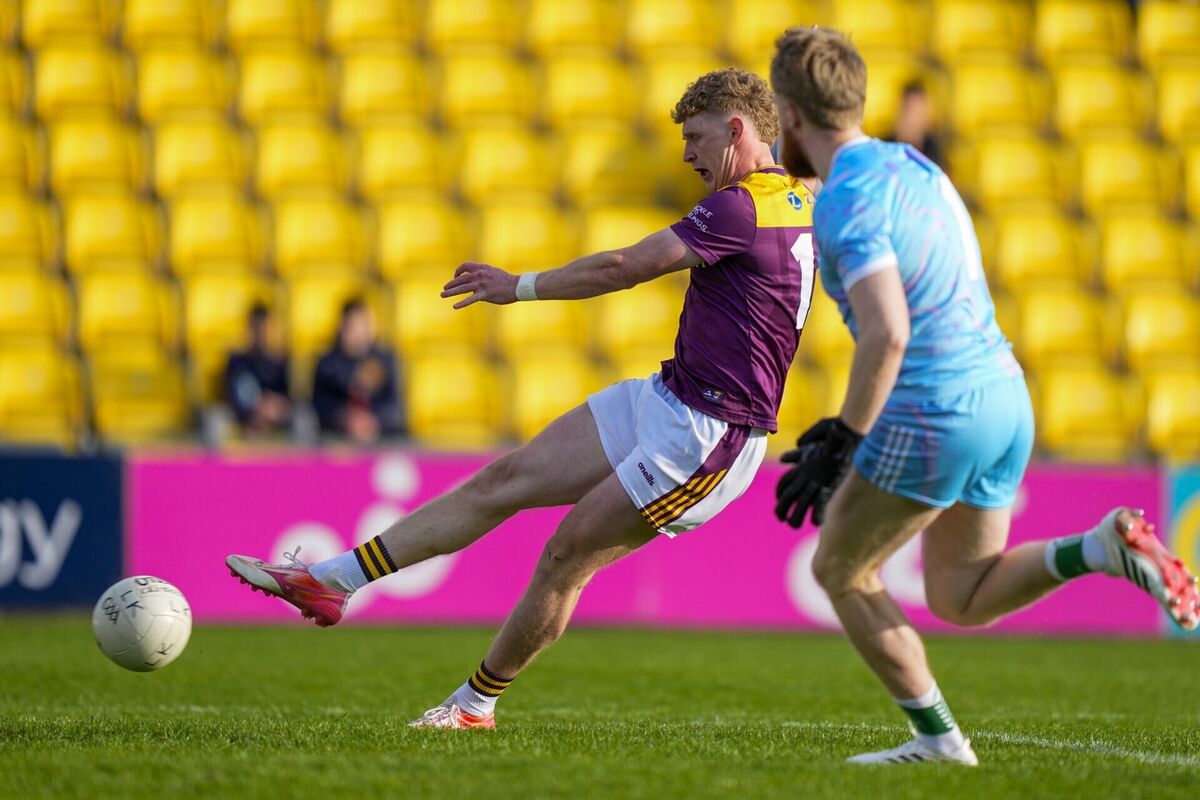Michael Kinsella of Wexford scores their second goal. Pic ©INPHO/James Lawlor Michael Kinsella of Wexford scores their second goal. Pic ©INPHO/James Lawlor