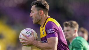 <p>Conor Foley of Wexford in action against Limerick. Pic: ©INPHO/James Lawlor</p>