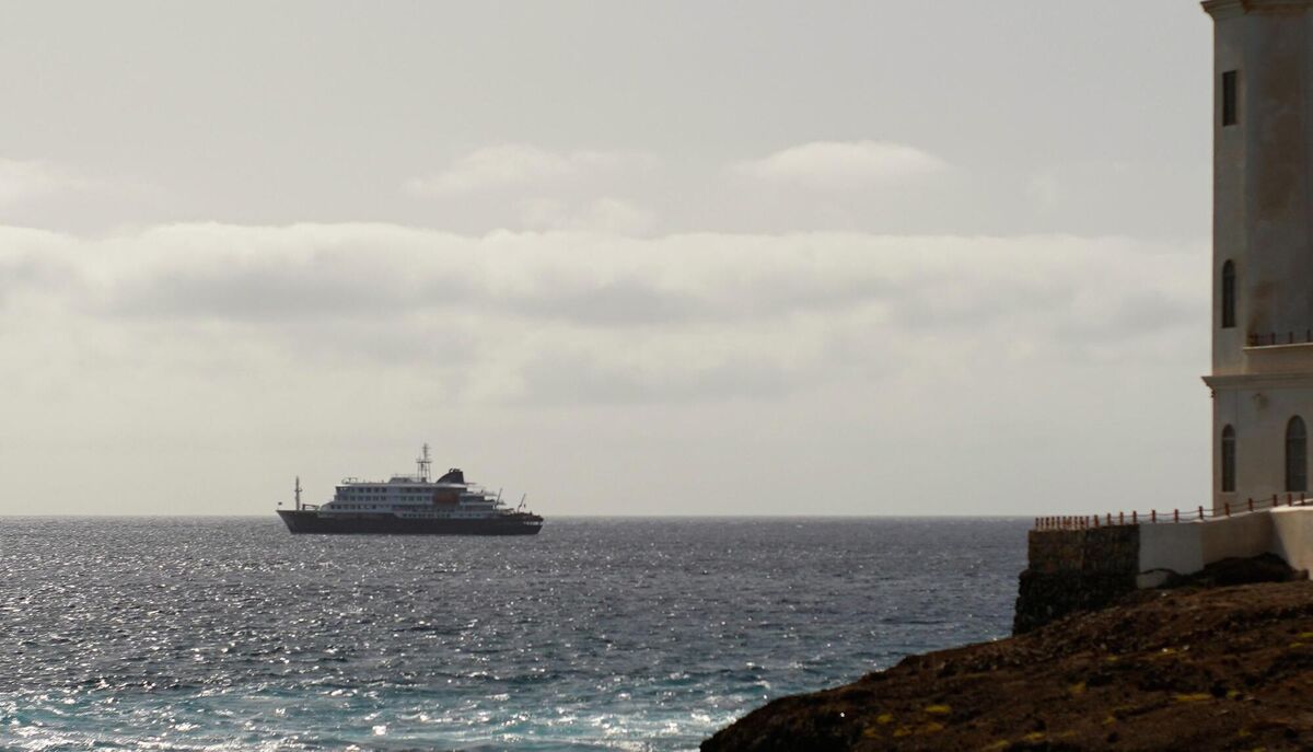 A view of the m/v Hondius Cruise ship anchored at a port in Praia, Cape Verde, Monday, May 4, 2026. (AP Photo/Arilson Almeida) A view of the m/v Hondius Cruise ship anchored at a port in Praia, Cape Verde, Monday, May 4, 2026. (AP Photo/Arilson Almeida)