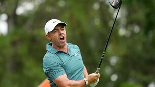 <p>HARD TO TRACK: Rory McIlroy watches his shot from the third tee during third round of the Truist Championship golf tournament at the Quail Hollow Club, Saturday, May 9, 2026, in Charlotte, N.C. (AP Photo/Chris Carlson)</p> <p>HARD TO TRACK: Rory McIlroy watches his shot from the third tee during third round of the Truist Championship golf tournament at the Quail Hollow Club, Saturday, May 9, 2026, in Charlotte, N.C. (AP Photo/Chris Carlson)</p>