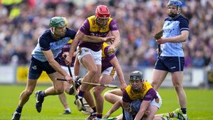 <p>Chris Crummey of Dublin and Conor Hearne of Wexford in action. Pic: James Lawlor/Inpho</p> <p>Chris Crummey of Dublin and Conor Hearne of Wexford in action. Pic: James Lawlor/Inpho</p>