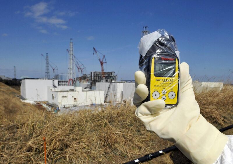 A monitor showing elevated radiation levels near Fukushima in February 2012, almost a year after the nuclear power plant disaster caused by an earthquake and tsunami. Picture: Kimimasa Mayama/Pool/AP