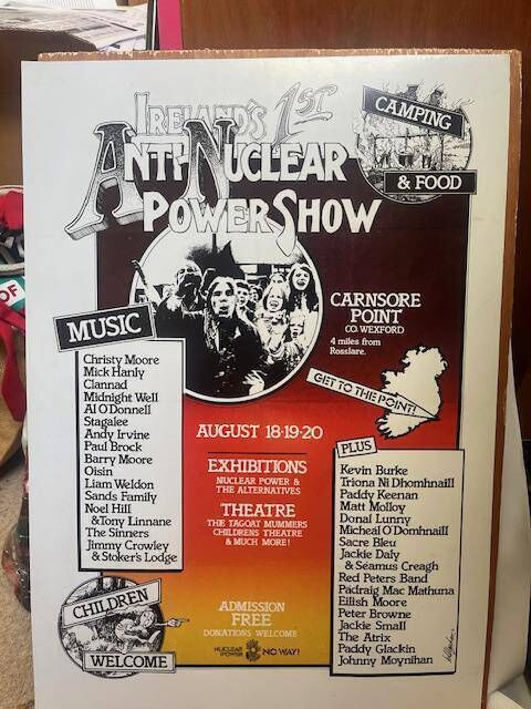 A poster designed by Willie Matthews for the first Carnsore Point festival in opposition to the then Irish government's plans for a nuclear power plant. See Neil Michael's story below.