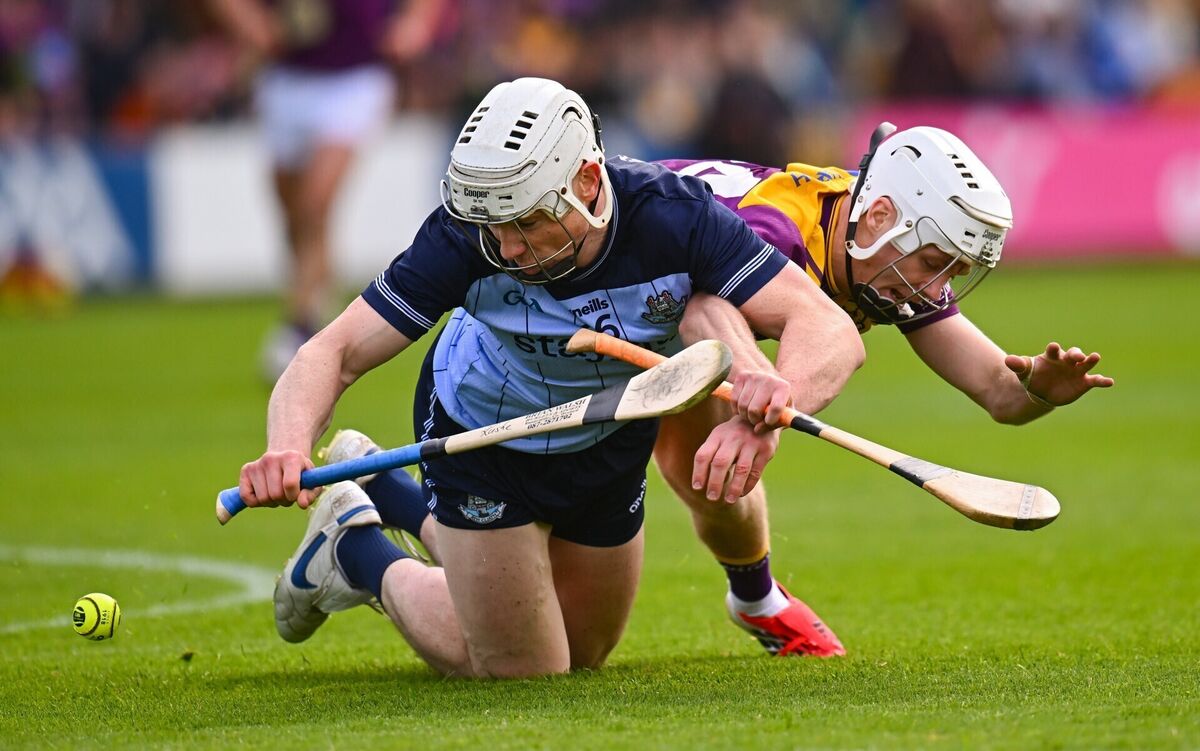 Liam Rushe of Dublin in action against Cillian Byrne of Wexford. Photo by Piaras Ó Mídheach/Sportsfile