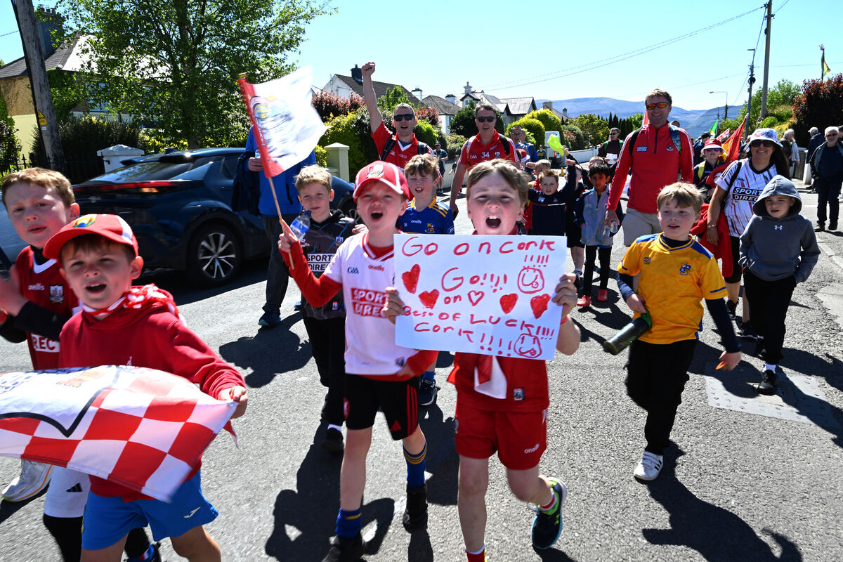Young football fans from Carrigaline GAA club. Picture: Larry Cummins Young football fans from Carrigaline GAA club. Picture: Larry Cummins