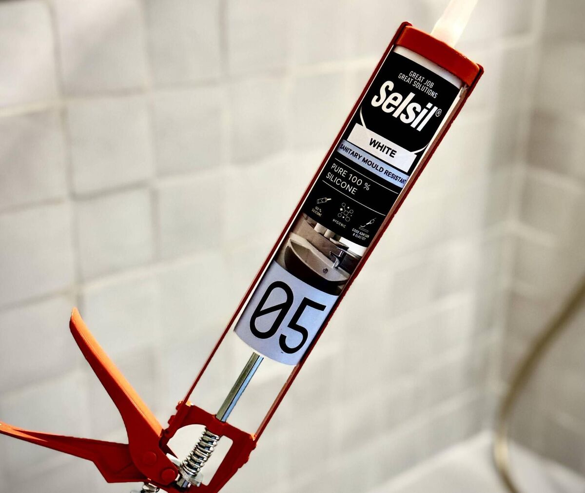 Choose silicone made for bathrooms.