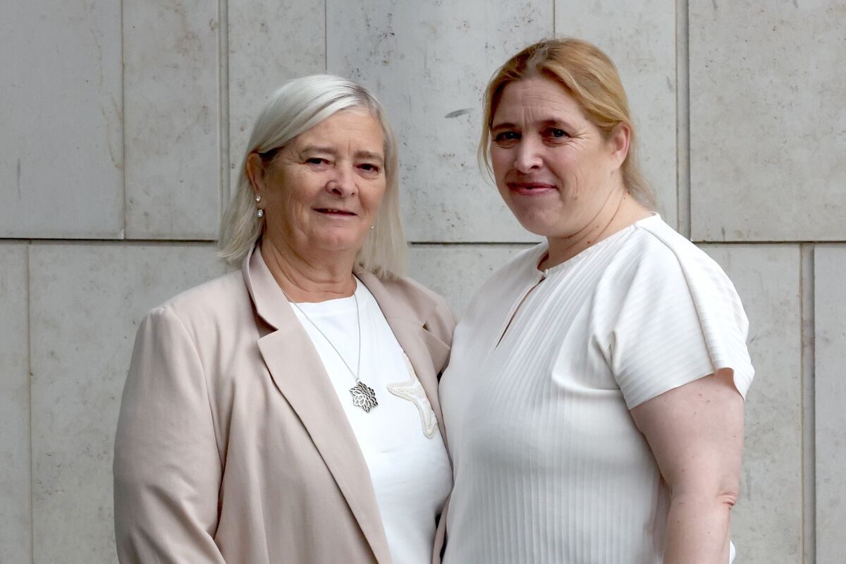 Frances McGregor, right, with her mother Kathleen  as Frances' uncle Edward McGregor was jailed for nine years. Picture: Collins Courts