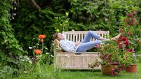 Gardening - Woman enjoy relaxing in the garden