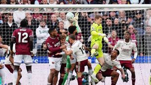 <p>Arsenal goalkeeper David Raya (centre left) is fouled by West Ham United's Pablo Felipe in the build up to Callum Wilson disallowed goal during the Premier League match at London Stadium, London. Picture: John Walton/PA Wire.</p> <p>Arsenal goalkeeper David Raya (centre left) is fouled by West Ham United's Pablo Felipe in the build up to Callum Wilson disallowed goal during the Premier League match at London Stadium, London. Picture: John Walton/PA Wire.</p>